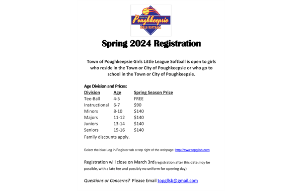 2024 Spring Season Registration